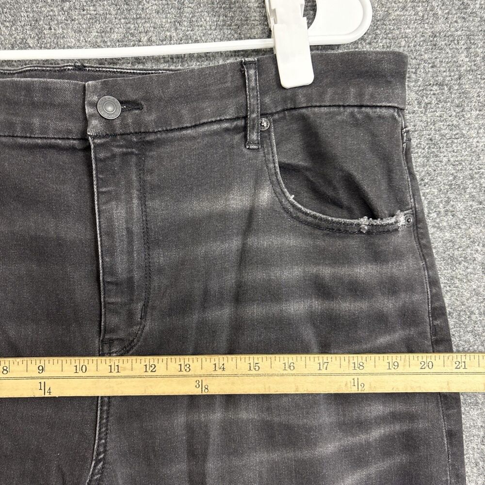 American Eagle Curvy Super High Rise Flare Jeans Womens Size 20 Black Raw Hem - Picture 6 of 11